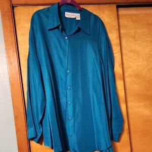 Diane Von Furstenberg Teal Silk Blouse